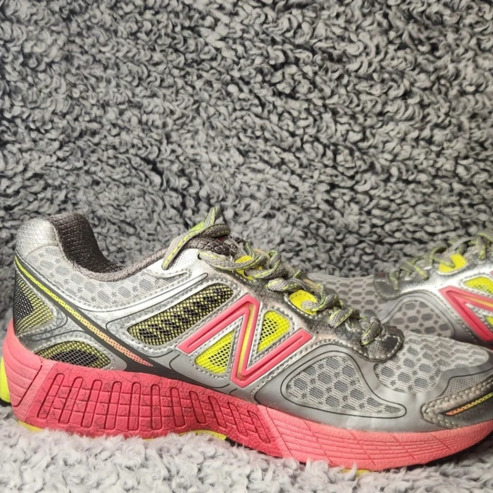 New Balance 860v4 Running  Low Top Leather Mesh Grey Pink W860SP4Women Size 8
